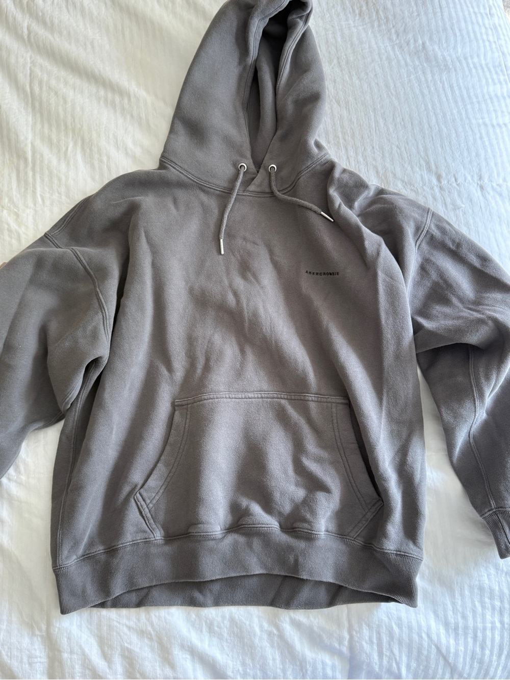 Abercrombie & Fitch Men's Taupe Gray Hooded Pullover